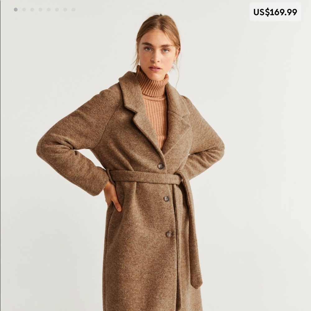 MANGO Belted Wool Coat